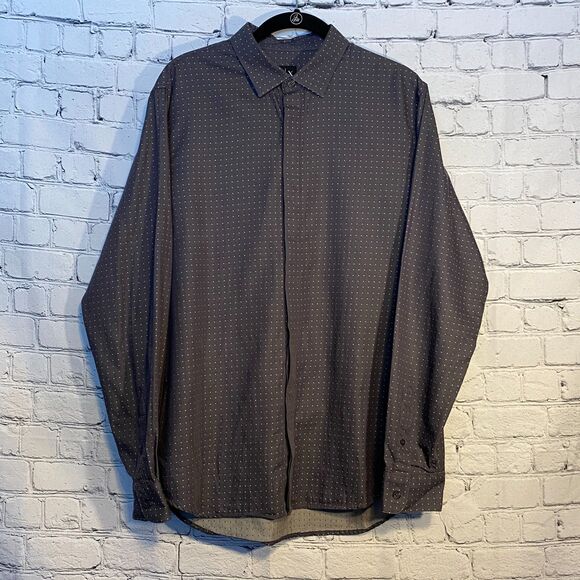 Armani Exchange Men's Regular Fit Long Sleeve Button Up Shirt Size M Dark Gray - Picture 1 of 11